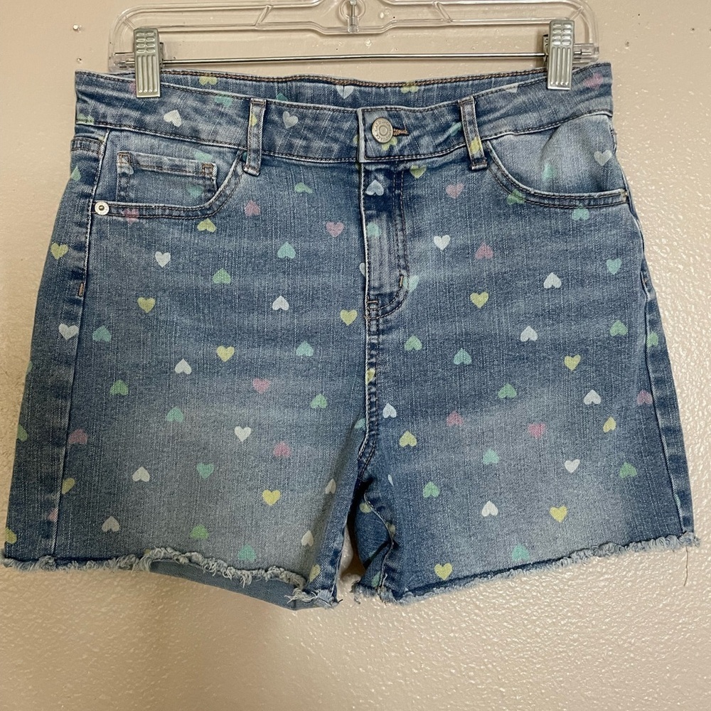 Cat & Jack Blue Heart Print Jean Shorts - Picture 11 of 14